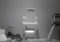 Black and white photo of a chair