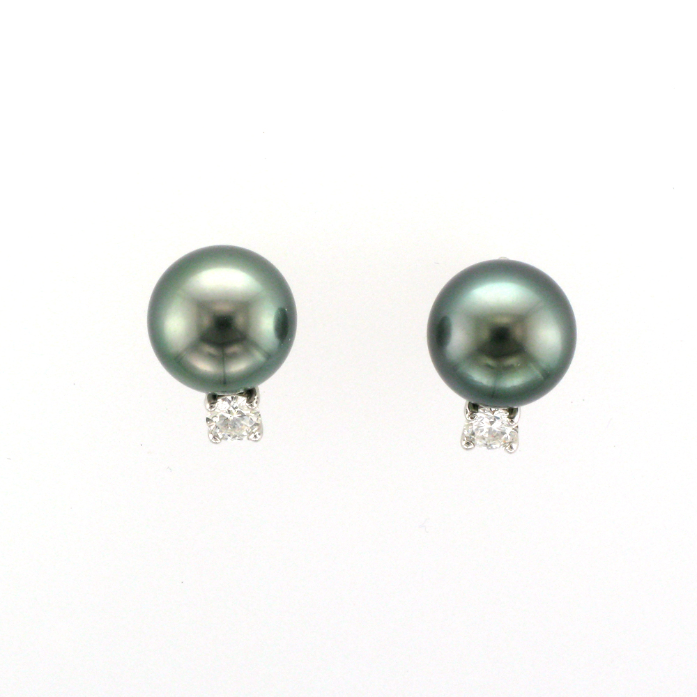 Tahitian Pearl and Diamond Earrings - M.C. Ginsberg