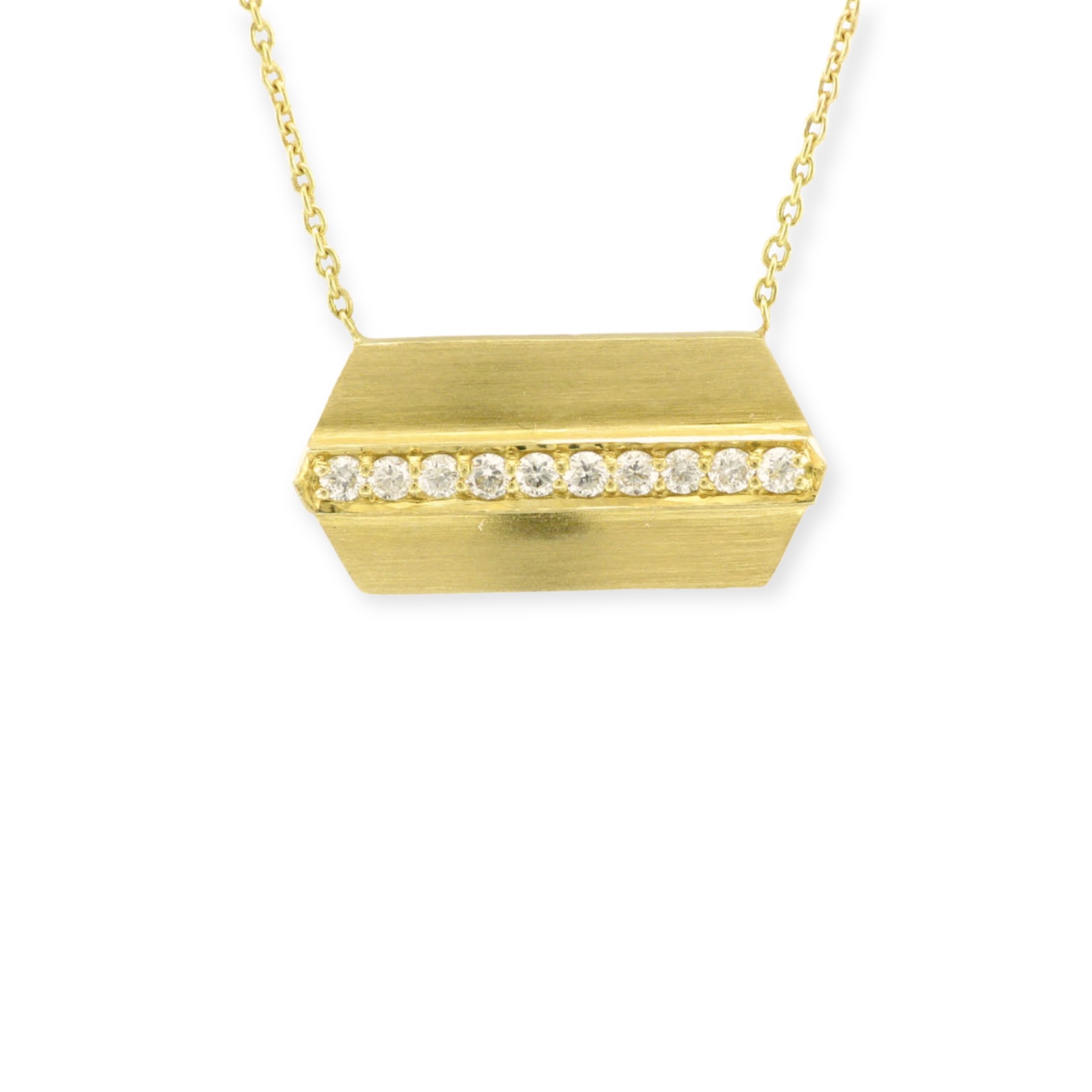 Brushed Gold Hexagon Necklace