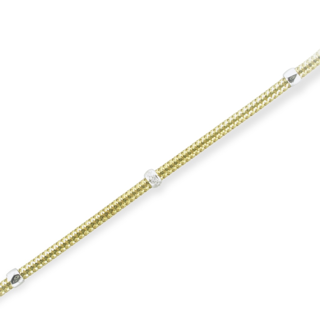 Woven Gold Collar with Diamond Beads