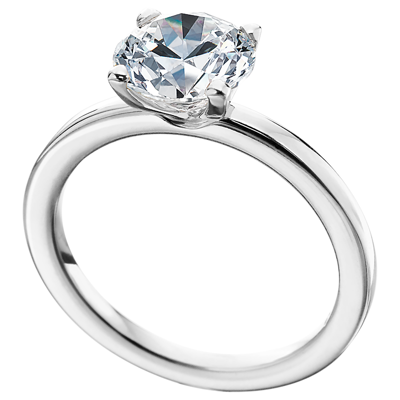 Solitaire Platinum Engagement Ring Setting
