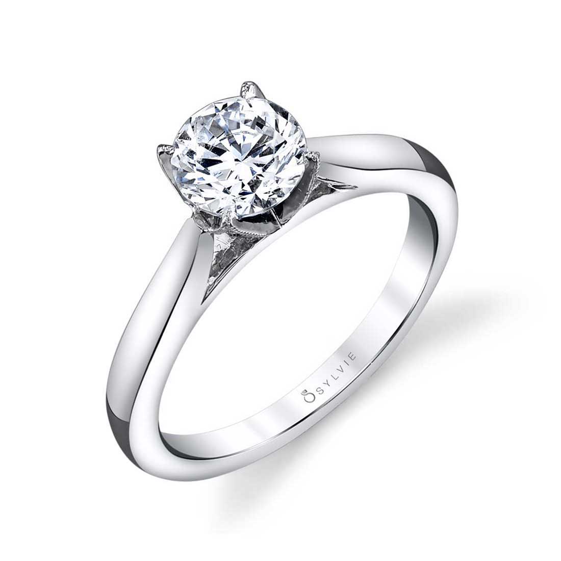 Solitaire Ring with Diamond Prongs