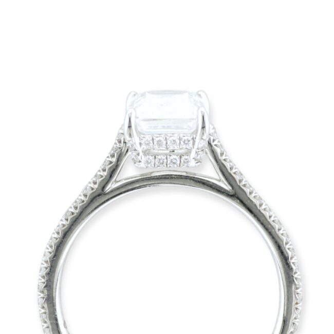 Emerald Engagement Setting Hidden Halo