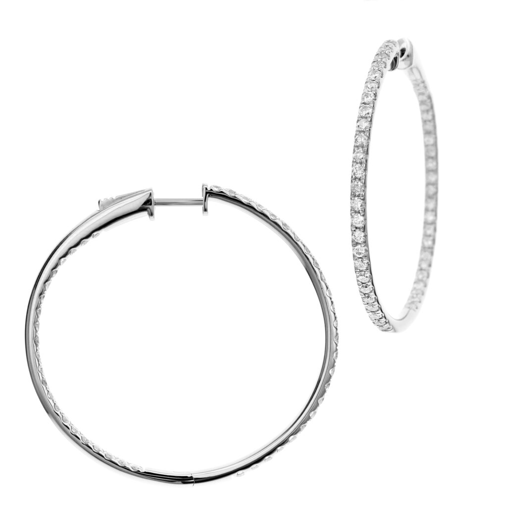 Thin Inside Out Diamond Hoops : M.C. Ginsberg