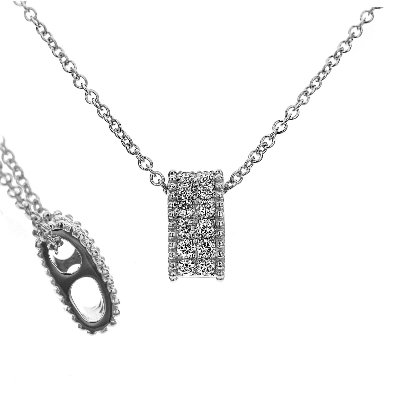 White Gold and Diamond Slide Necklace