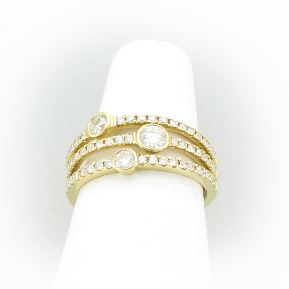 Three Band Gold Diamond Ring