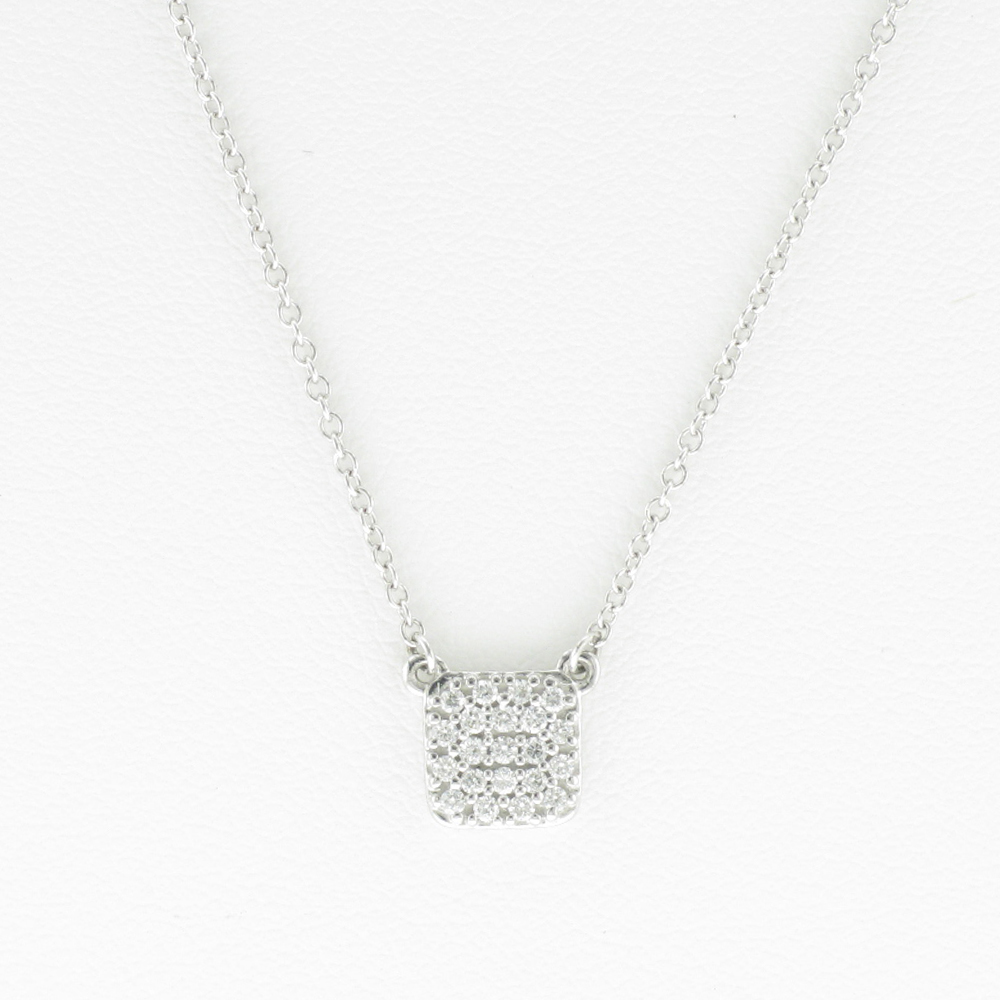 square pave diamond pendant