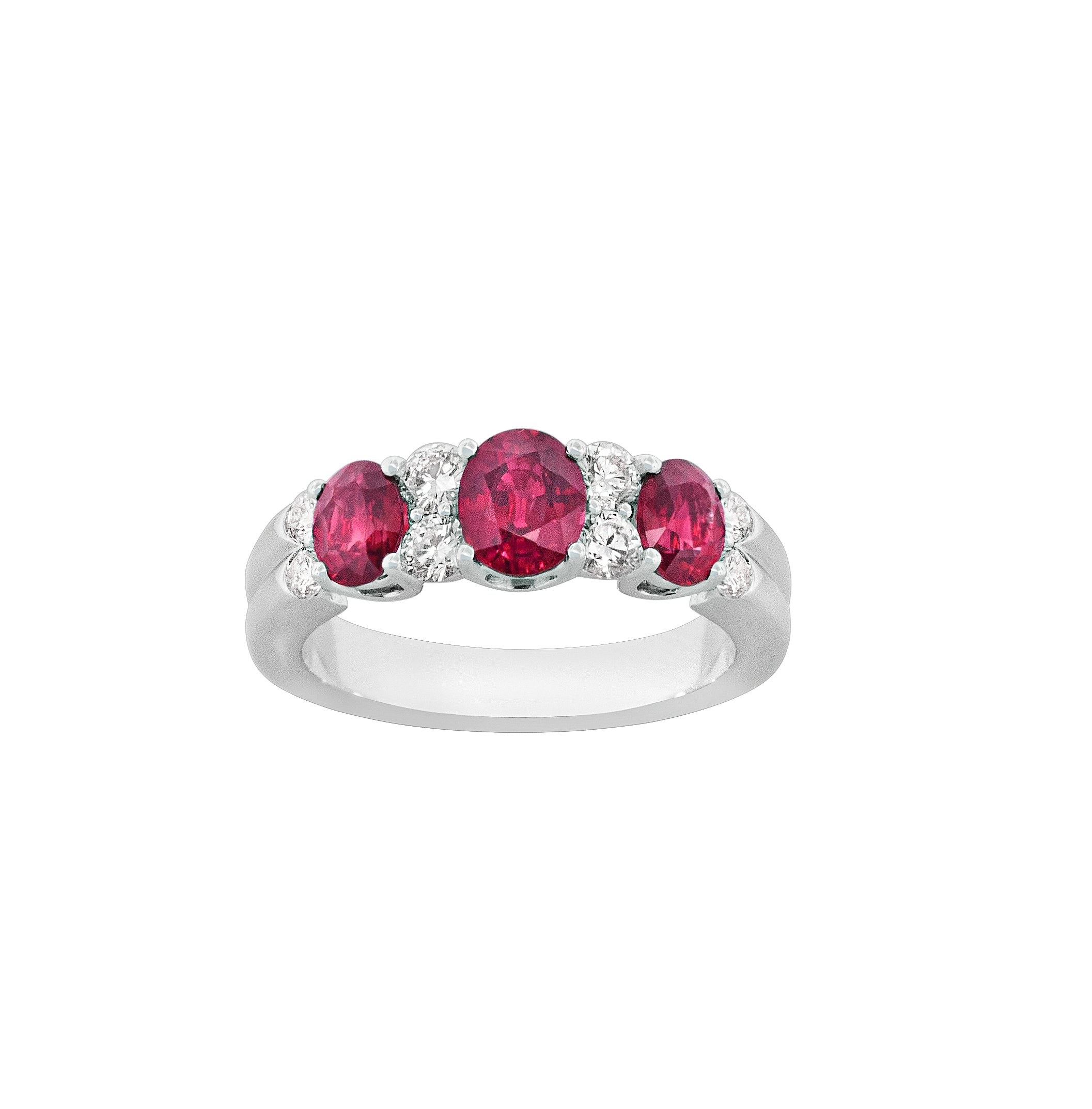 18K White Gold Oval Ruby Ring