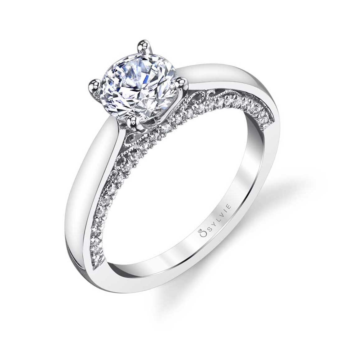 Profile Pave Engagement Ring