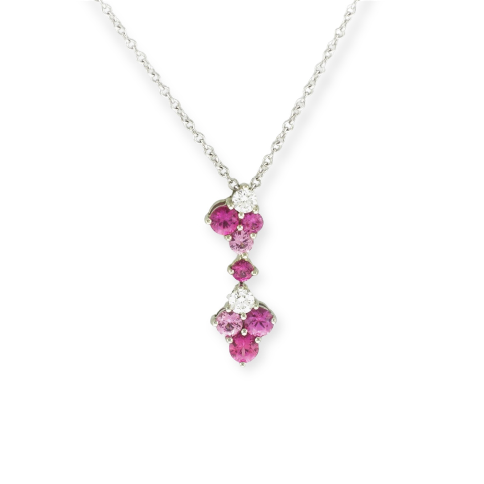 Diamond Ruby and Pink Sapphire Pendant