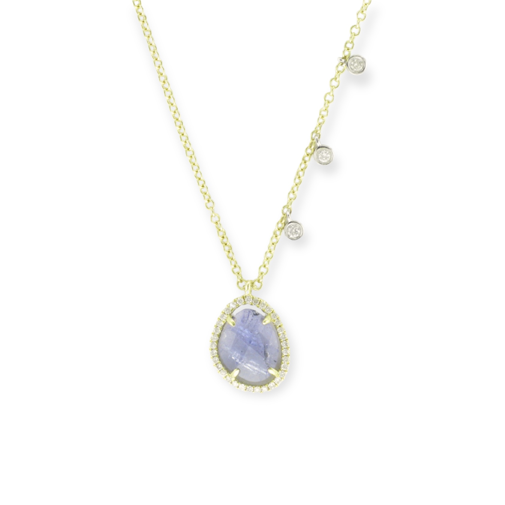 Tanzanite and Diamond Charm Necklace