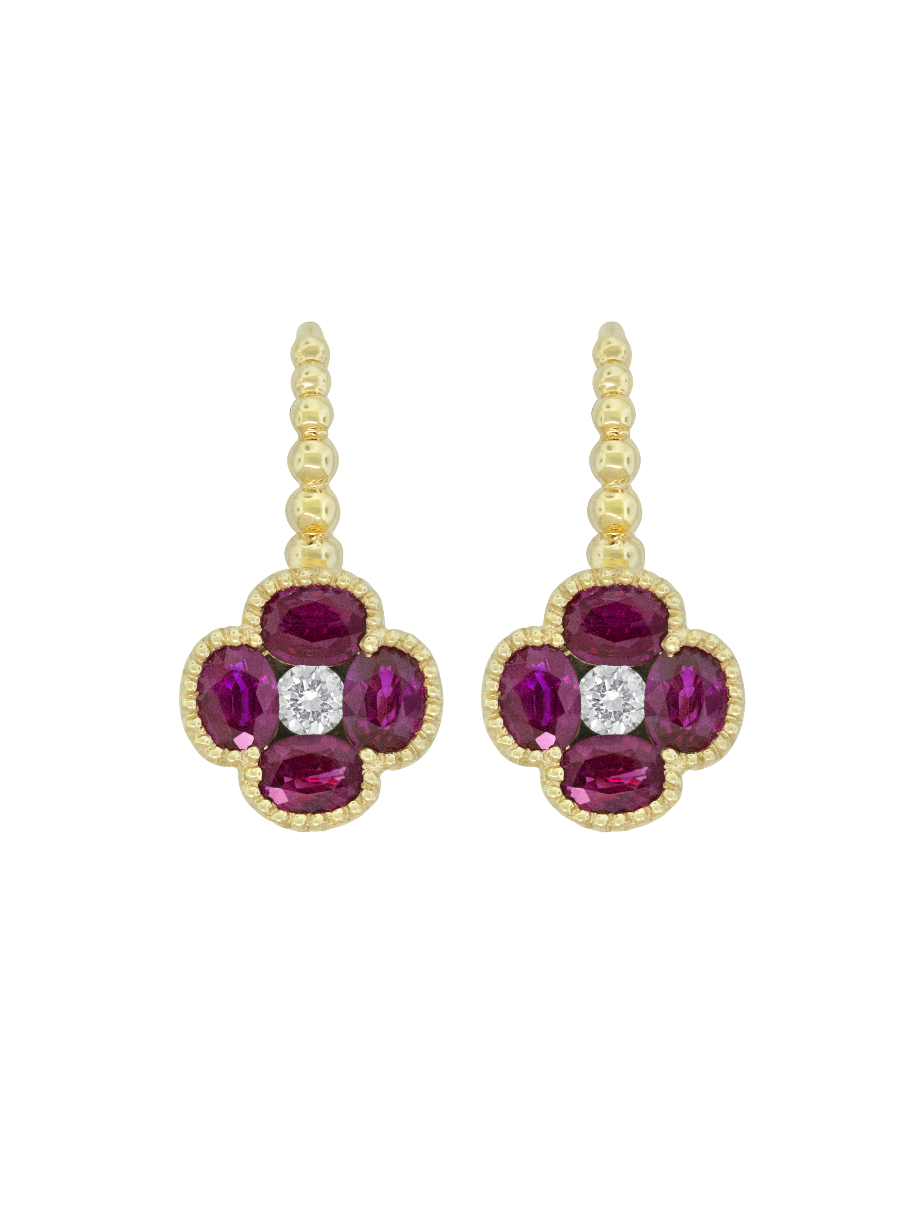 Ruby Flower Earrings