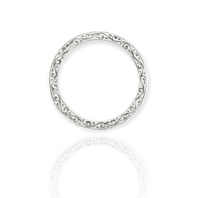 Diamond Channel Set and Engraved Ring