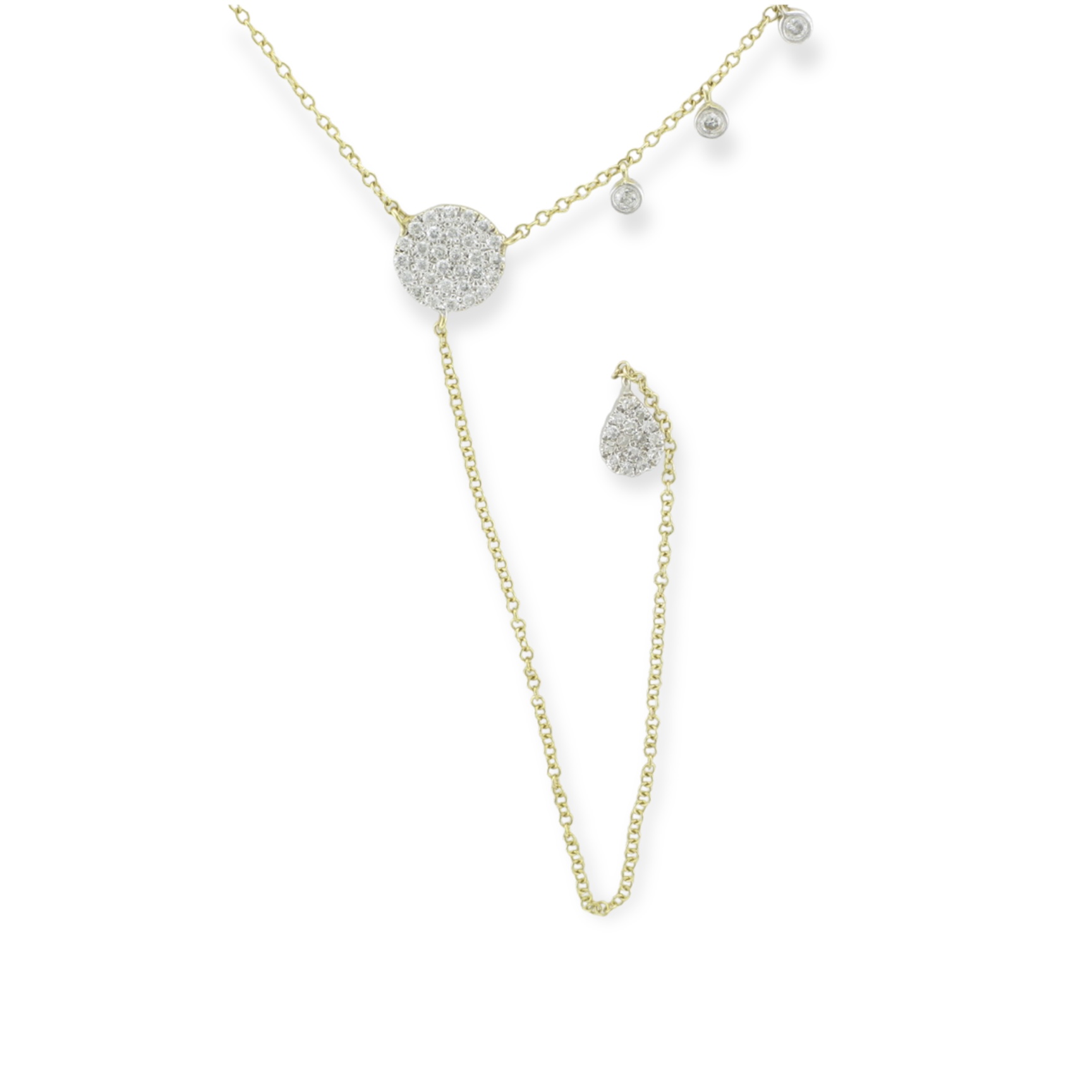 Dangling Pave Disk Necklace