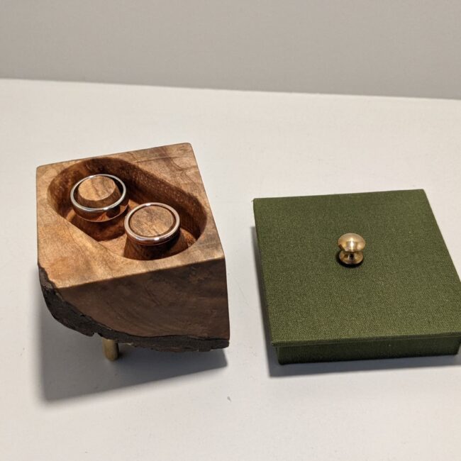 Rose Gold Wedding Rings with Custom Box