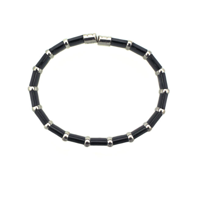 18K Black Enamel Diamond Bracelet