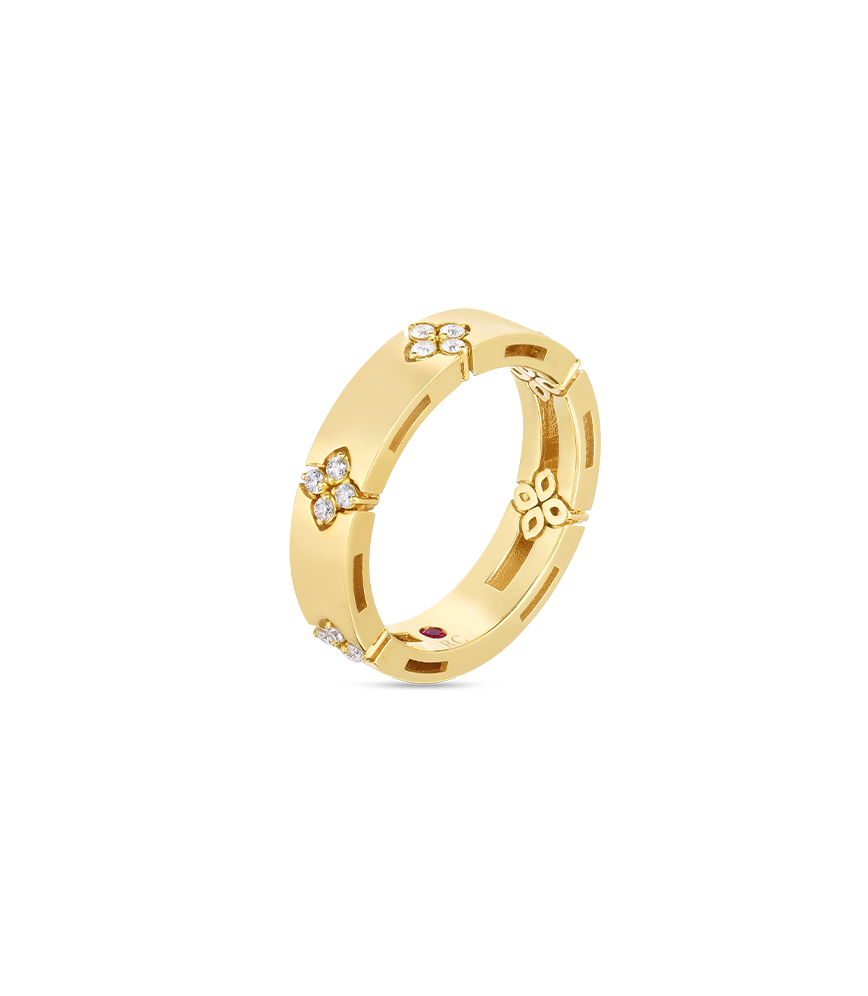 Gold Diamond Flower Ring