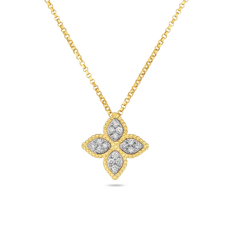 Diamond Princess Flower Necklace