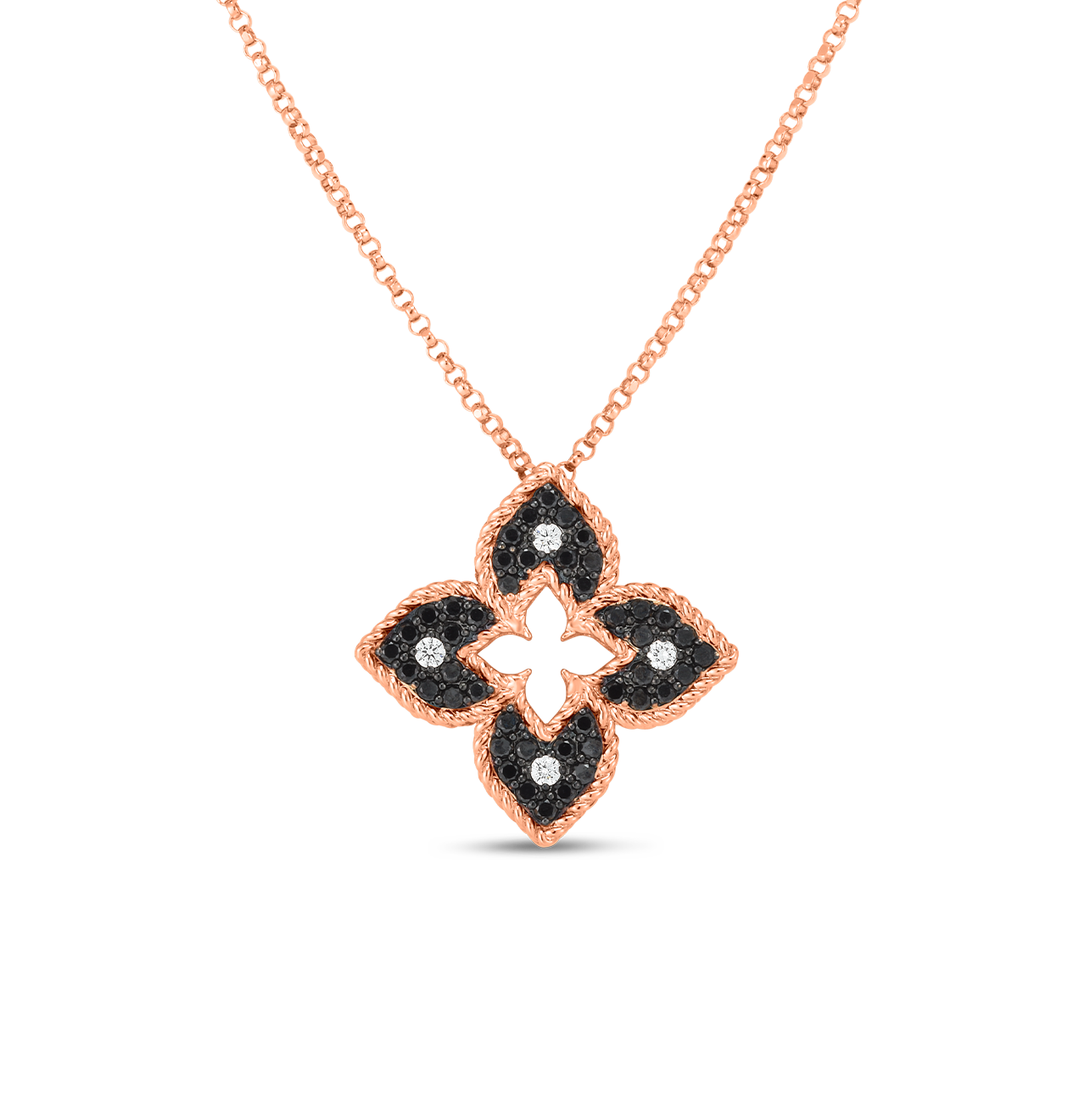 Black Diamond Flower Necklace