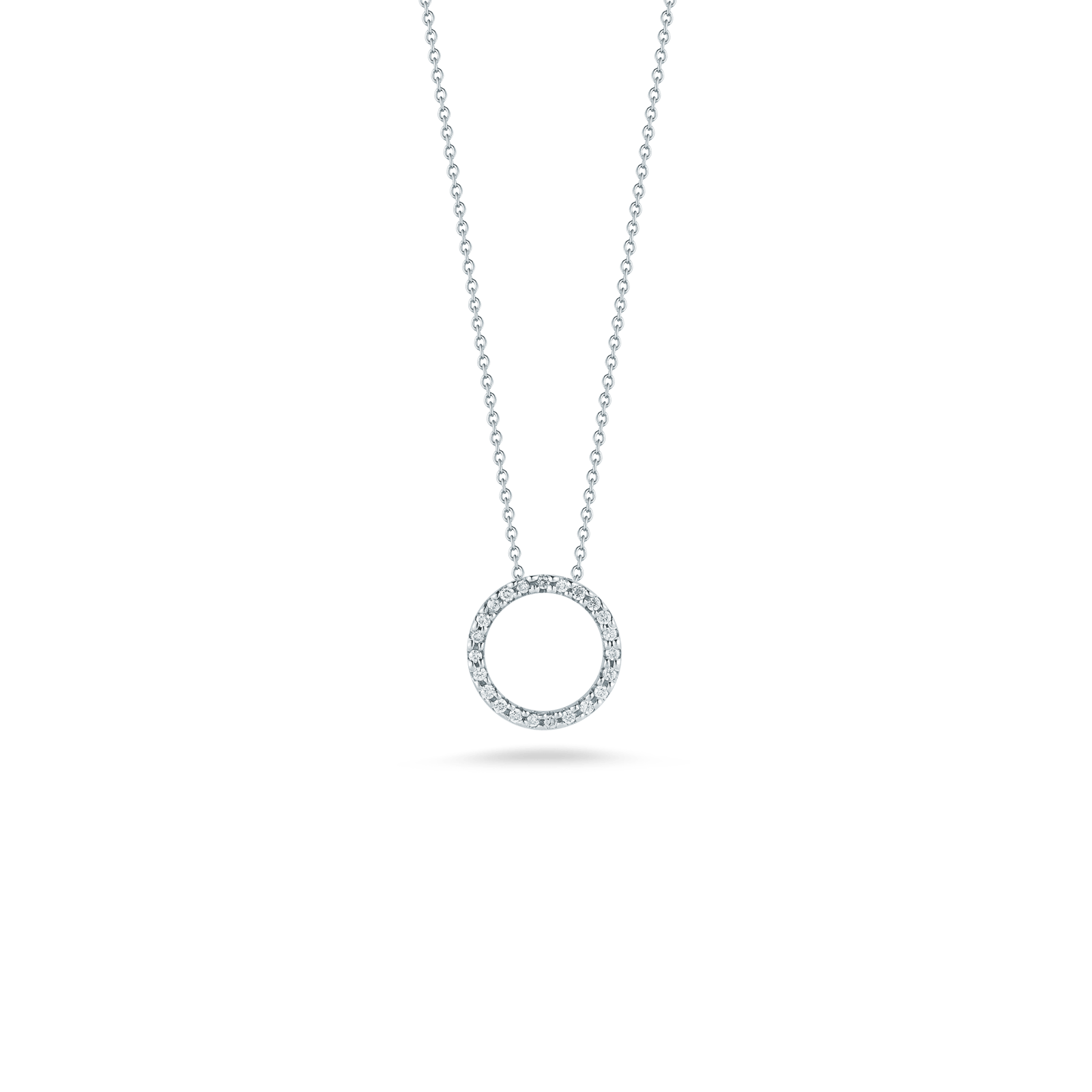 Solitaire pendant, Round cut, White, Rhodium plated | Swarovski